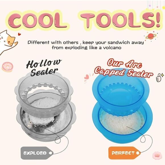 NWT Pro Kitchen Pocket Maker Sandwich Cutter Decrusts, Cuts & Seals 5 Piece - Picture 5 of 8